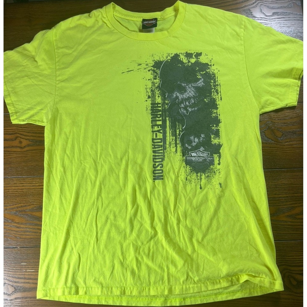 Harley Davidson Shirt Mens 3XL Neon Graphic Motorcycle Little Rock Arkansas AR